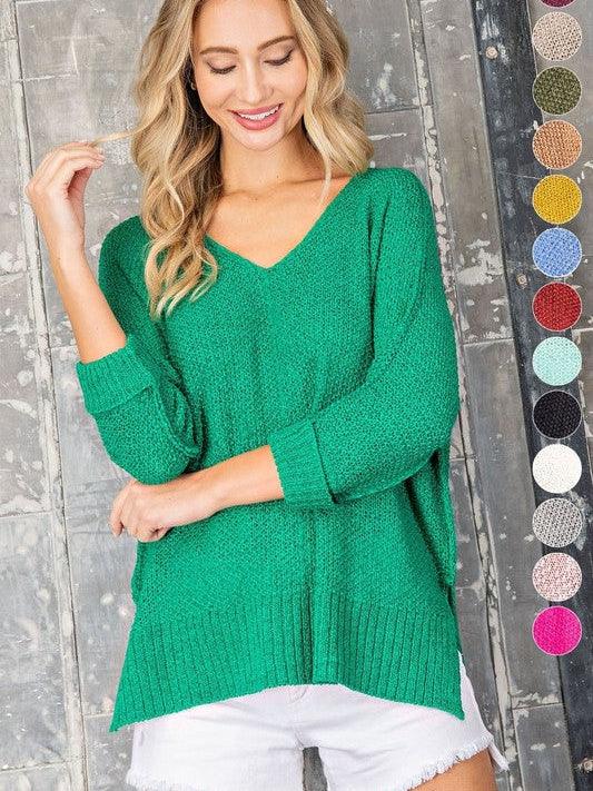 Finding Balance Crew Neck Knit Sweater-Women's Clothing-Shop Z & Joxa