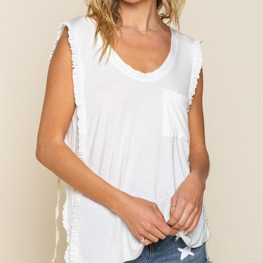 Flawed and Unfiltered Crisscross Lace-up Open Back Tank Top-Women's Clothing-Shop Z & Joxa