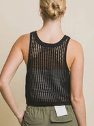 Flawless Flaws Sleeveless Open Knit Crop Top-Women's Clothing-Shop Z & Joxa