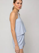 Flowy Layered One Shoulder Layered Top Romper-Women's Clothing-Shop Z & Joxa