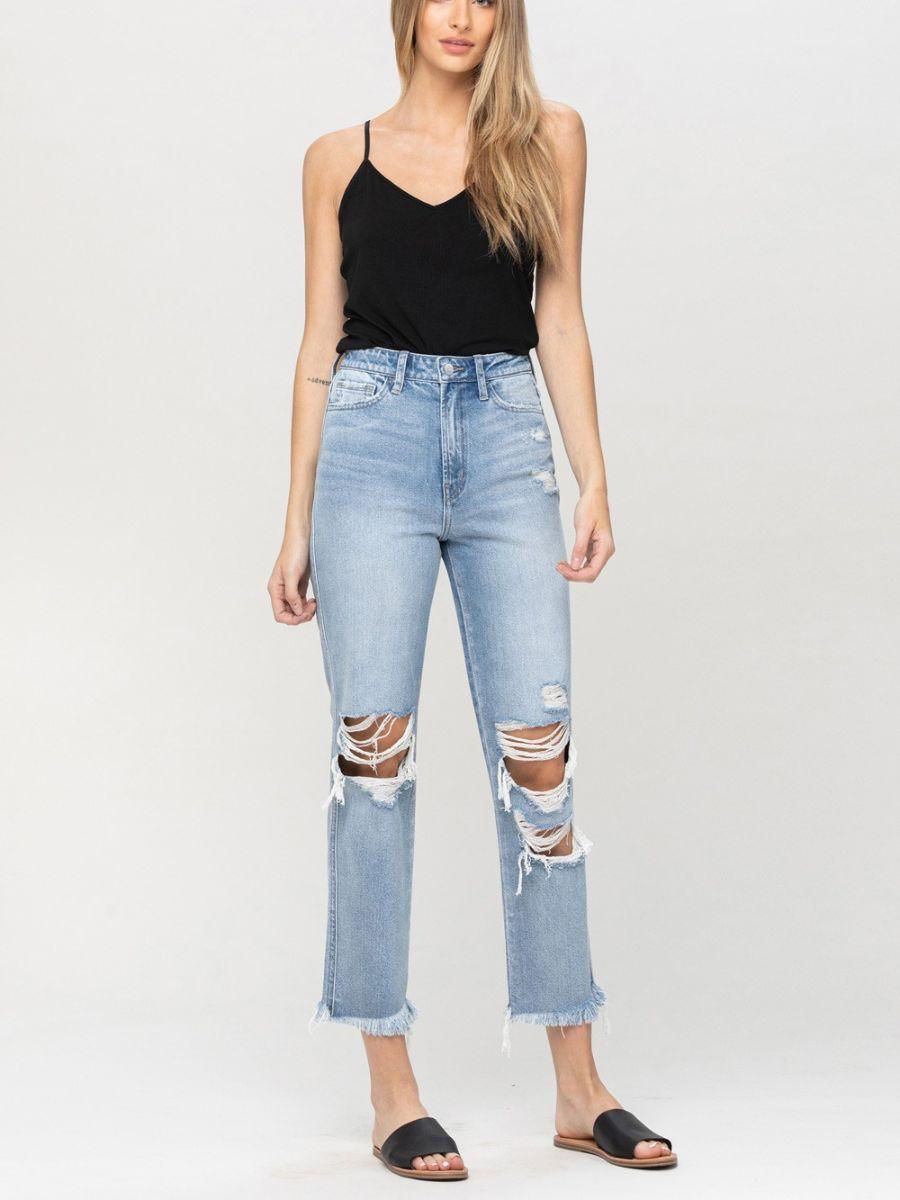 Flying Monkey All Distressed Out Super High Rises Relaxed Fit Jeans-Pants-Shop Z & Joxa