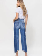 Flying Monkey Be Who You Want to Be Super High Rise Straight Contrast Jeans-Women's Clothing-Shop Z & Joxa