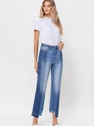 Flying Monkey Be Who You Want to Be Super High Rise Straight Contrast Jeans-Women's Clothing-Shop Z & Joxa