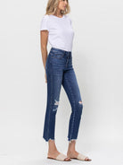 Flying Monkey Break the Mold Mid-rise Straight-leg Cropped Jeans-Women's Clothing-Shop Z & Joxa