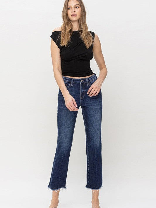Flying Monkey Denim Love High Rise Straight Leg Jeans-Women's Clothing-Shop Z & Joxa