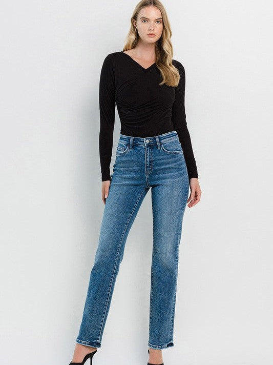 Flying Monkey Illuminating Style High Rise Straight Cut Jeans-Women's Clothing-Shop Z & Joxa