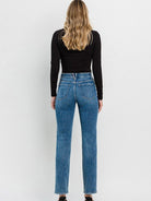 Flying Monkey Illuminating Style High Rise Straight Cut Jeans-Women's Jeans-Shop Z & Joxa