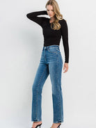 Flying Monkey Illuminating Style High Rise Straight Cut Jeans-Women's Jeans-Shop Z & Joxa