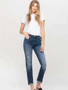 Flying Monkey Never Handcuffed High Waisted Boyfriend Jeans with Cuffs-Women's Clothing-Shop Z & Joxa