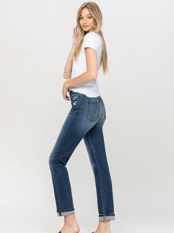 Flying Monkey Never Handcuffed High Waisted Boyfriend Jeans with Cuffs