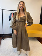 Free Reign Vintage Floral Dress with Puff Sleeves-Women's Dresses-Shop Z & Joxa