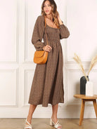 Free Reign Vintage Floral Dress with Puff Sleeves-Women's Dresses-Shop Z & Joxa