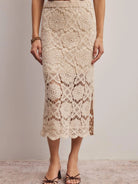 Free Spirit Natural Crochet Lace Midi Skirt-Women's Skirts & Skorts-Shop Z & Joxa