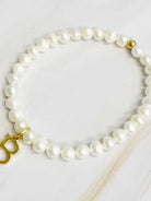 Freshwater Pearl Initial Charm Bracelet-Women's Accessories-Shop Z & Joxa