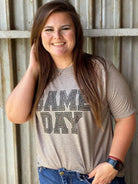 Game Day Leopard Print Graphic Tee-Women's Clothing-Shop Z & Joxa