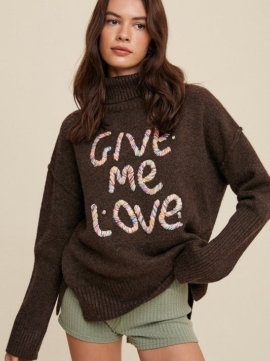 Give Me Love Mock Neck Sweater-Women's Clothing-Shop Z & Joxa
