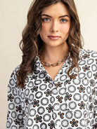 Give Me a Lil' Vintage Flair Cropped Button Shirt-Women's Clothing-Shop Z & Joxa