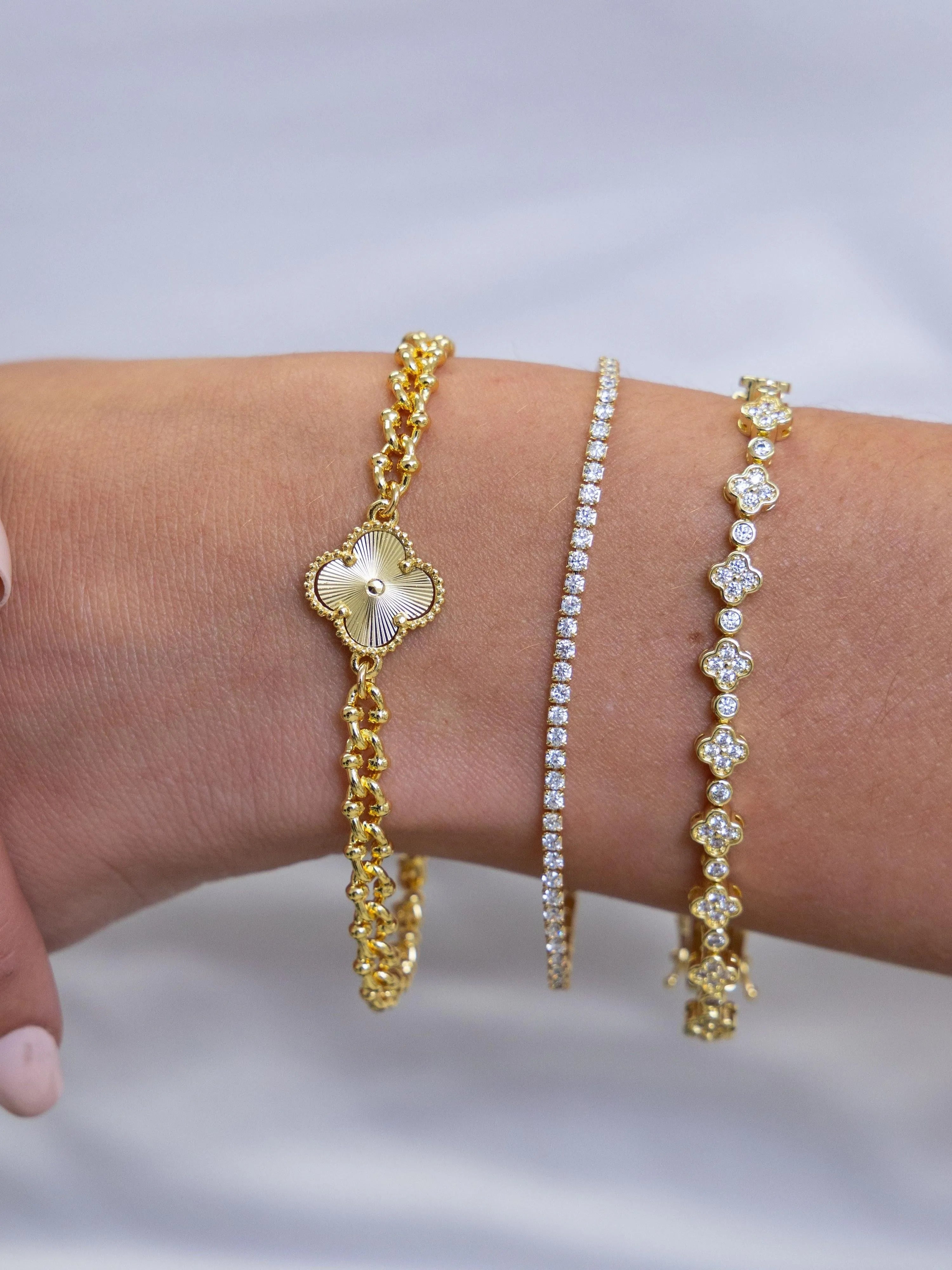 Glitz & Grace Dainty Sparkling Tennis Bracelet-Bracelet-Shop Z & Joxa