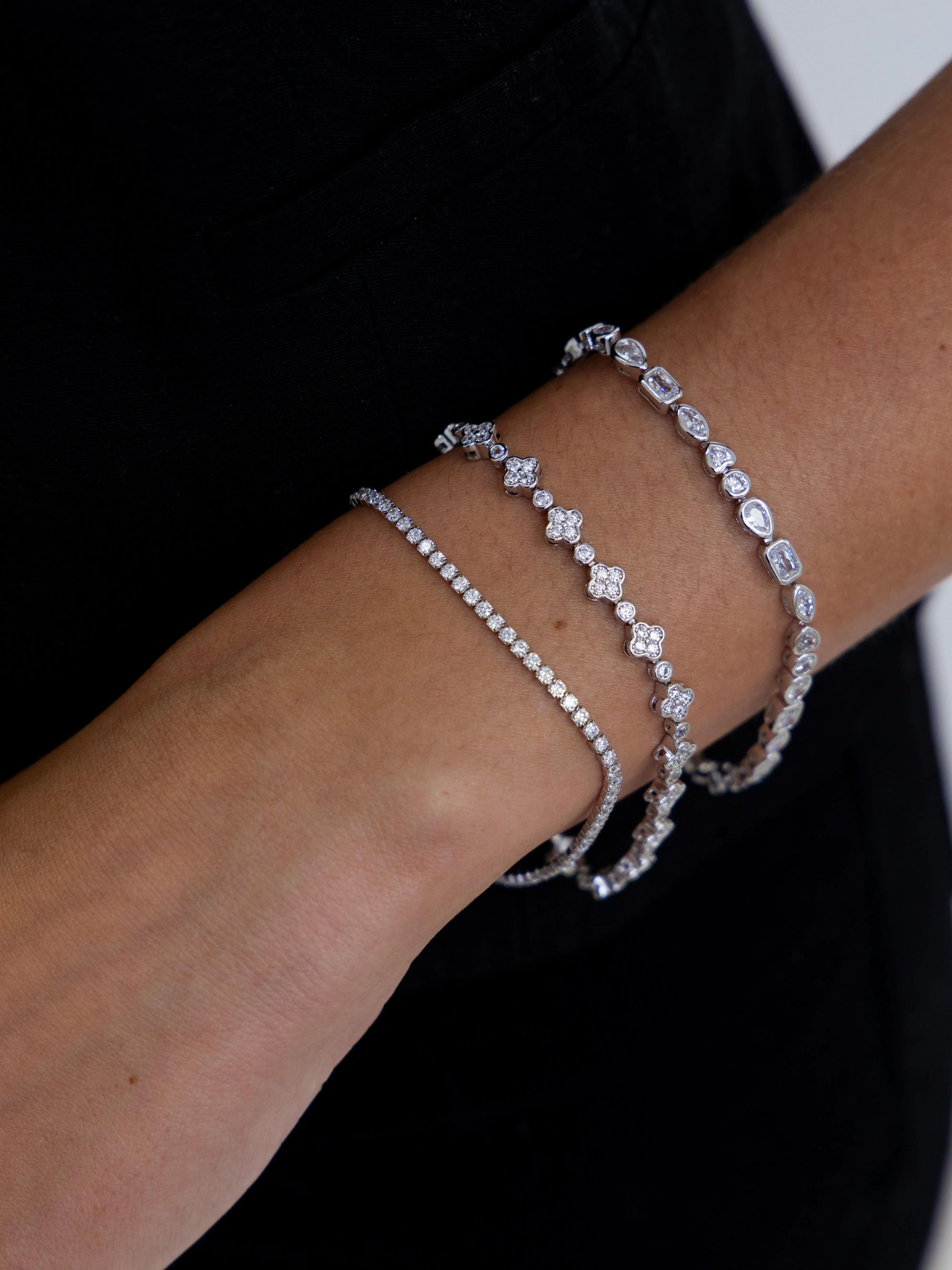 Glitz & Grace Dainty Sparkling Tennis Bracelet-Bracelet-Shop Z & Joxa