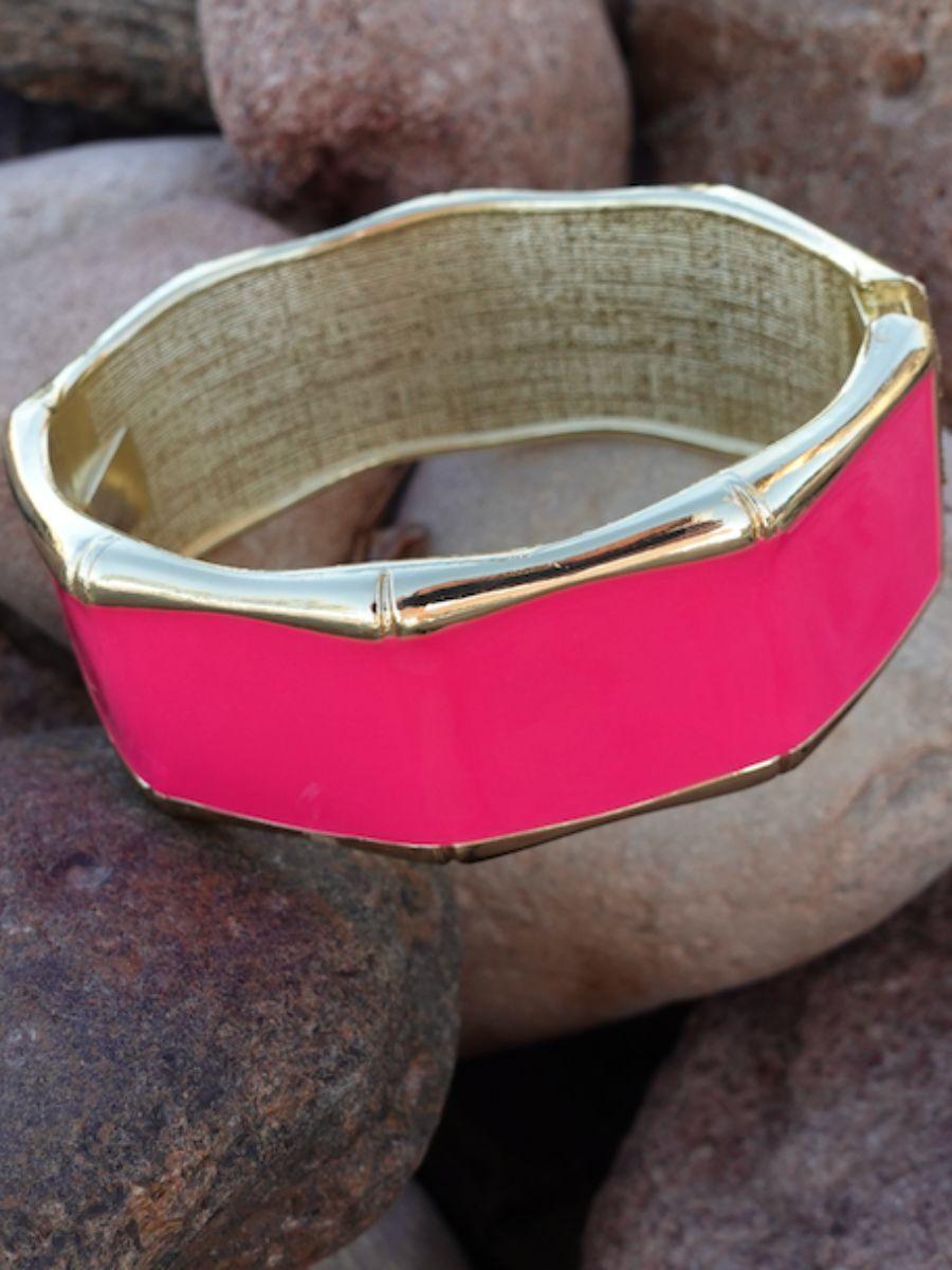 Golden Enamel Hinged Bracelet-Women's Accessories-Shop Z & Joxa