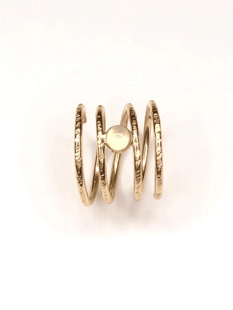 Handmade 14K Gold Filled Spiral Moonstone Ring-Women's Accessories-Shop Z & Joxa