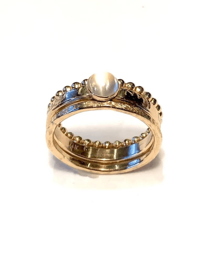Handmade 14k Gold-Filled Moonstone Ring Set-Women's Accessories-Shop Z & Joxa