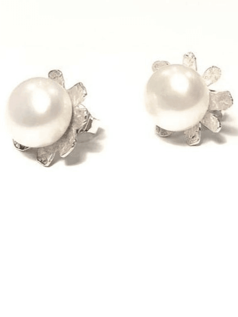 Handmade Genuine Mabe Pearl Stud Earrings-Women's Accessories-Shop Z & Joxa