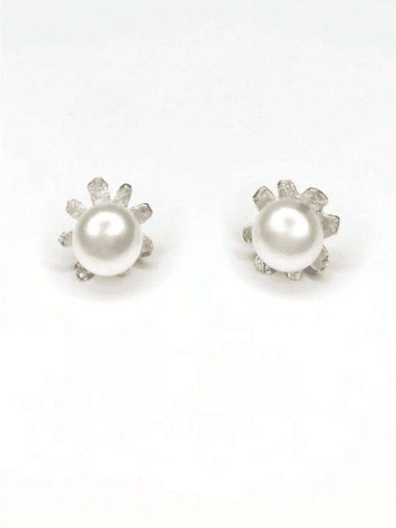 Handmade Genuine Mabe Pearl Stud Earrings-Women's Accessories-Shop Z & Joxa