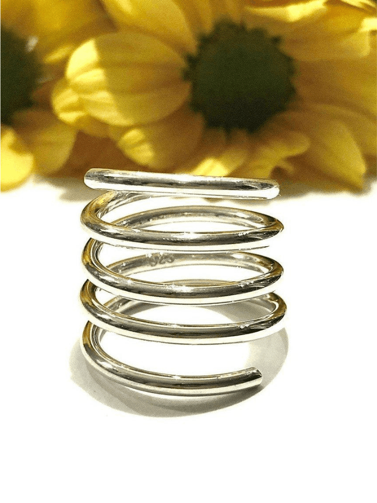 Handmade Sterling Silver Spiral Ring-Women's Accessories-Shop Z & Joxa