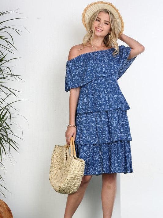Happiness in a Dress Off-the-Shoulder Tiered Ruffle Dress-Women's Clothing-Shop Z & Joxa