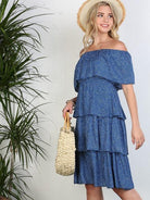 Happiness in a Dress Off-the-Shoulder Tiered Ruffle Dress-Women's Dresses-Shop Z & Joxa