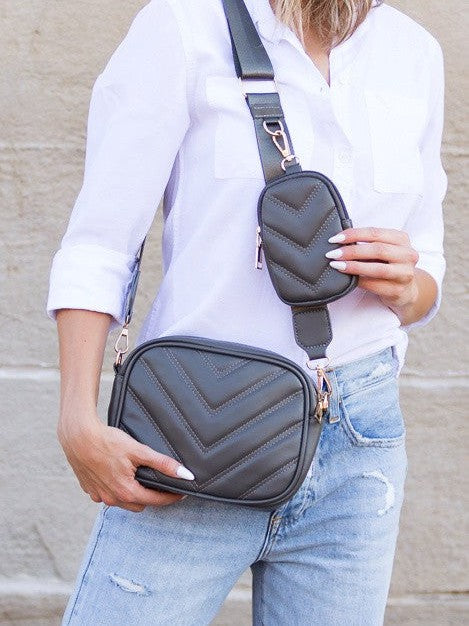 Happy Bag, Happy Soul Quilted Crossbody with Mini Coin Purse-Women's Accessories-Shop Z & Joxa