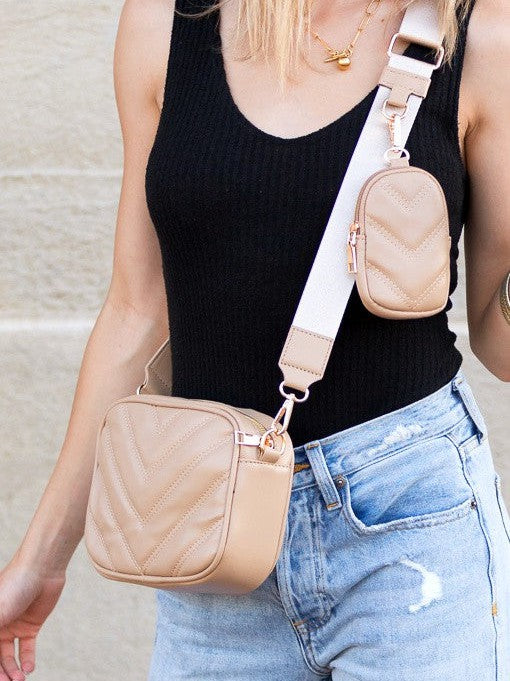 Happy Bag, Happy Soul Quilted Crossbody with Mini Coin Purse-Women's Accessories-Shop Z & Joxa