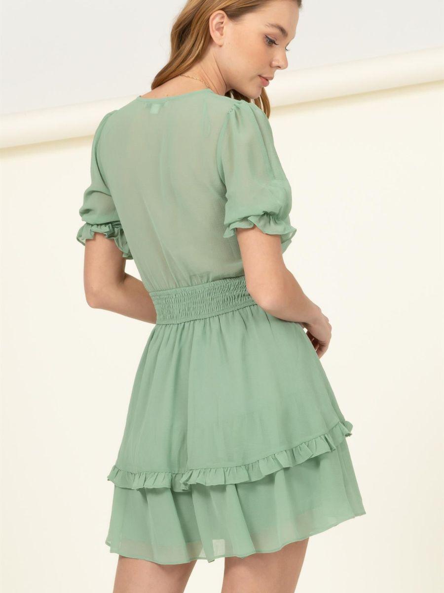 Happy Soul Tie Front Mini Dress-Women's Clothing-Shop Z & Joxa
