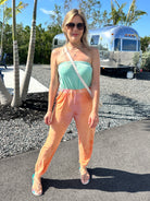 Have a Dreamsicle Tye-Die Strapless Jumpsuit-Women's Clothing-Shop Z & Joxa