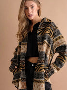 Her Sole is Fierce Animal Print Fleece Shacket-Women's Clothing-Shop Z & Joxa