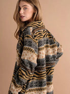 Her Sole is Fierce Animal Print Fleece Shacket-Women's Clothing-Shop Z & Joxa