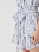 Hint of Blue Snake Print Smocked Wrap Mini Dress-Women's Clothing-Shop Z & Joxa