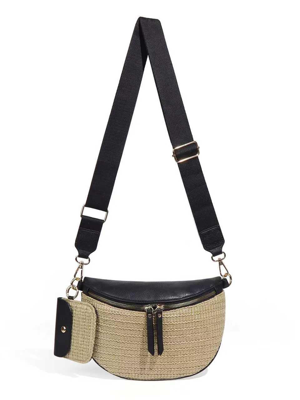 Aili's Corner Sun Chaser Valentina Straw Crossbody Bag