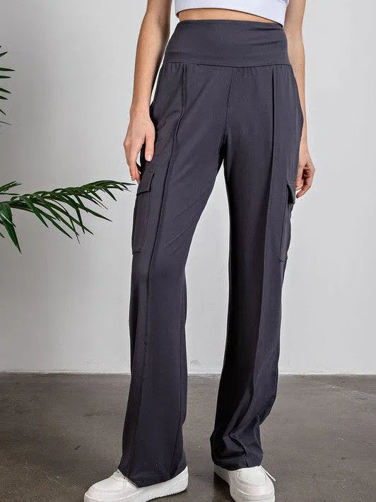 If It's Not Comfy I'm Not Interested Butter Soft Straight Leg Cargo Pants-Women's Clothing-Shop Z & Joxa