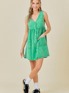 If You Can Dream It You Can Do It Washed Green Denim Dress-Women's Clothing-Shop Z & Joxa