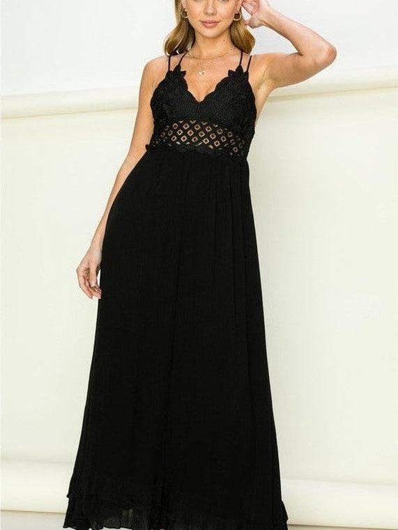 I'm in Love Lace Hollow-Out Maxi Dress-Women's Clothing-Shop Z & Joxa
