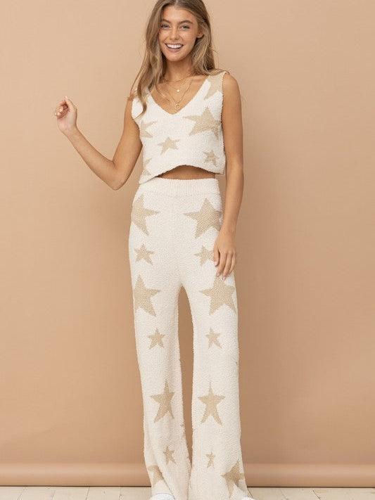 I'm the Star Soft and Cute Printed Tank and Pant Set-Women's Clothing-Shop Z & Joxa