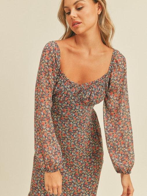 Imagine That Sweetheart Floral Midi Dress-Women's Clothing-Shop Z & Joxa