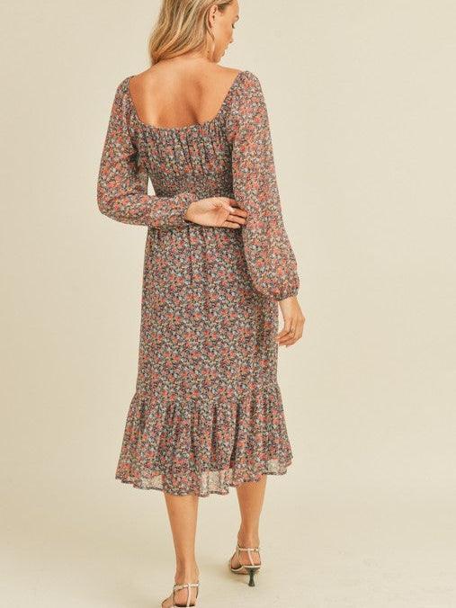 Imagine That Sweetheart Floral Midi Dress-Women's Clothing-Shop Z & Joxa