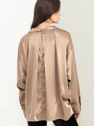 Irresistibly Charming Oversized Button Front Satin Shirt-Women's Clothing-Shop Z & Joxa