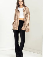 Irresistibly Charming Oversized Button Front Satin Shirt-Women's Clothing-Shop Z & Joxa