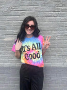 It's All Good Tie Dye Graphic Tee-Women's Clothing-Shop Z & Joxa