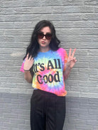 It's All Good Tie Dye Graphic Tee-Women's Clothing-Shop Z & Joxa