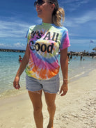 It's All Good Tie Dye Graphic Tee-Women's Clothing-Shop Z & Joxa